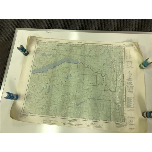 Three Topographical BC Maps - approx. 36in x 26in & 1 Robert Bates print (24in x 17in)