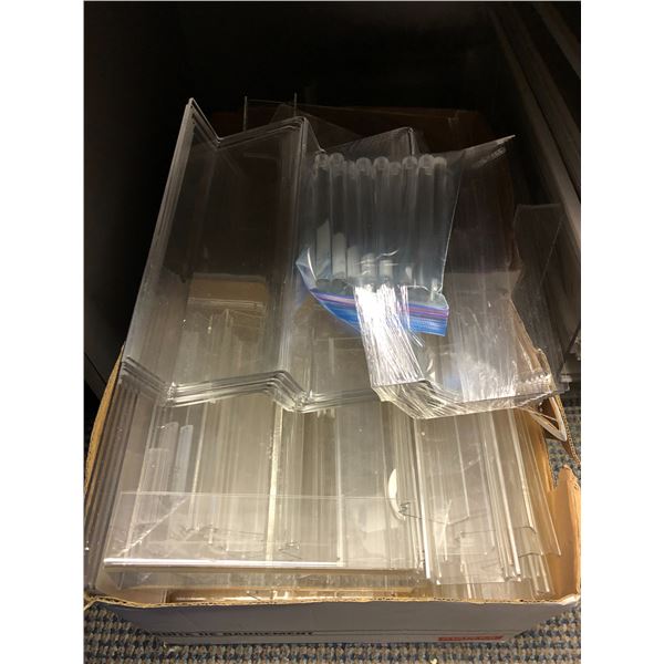 Group of clear acrylic slotboard shelving