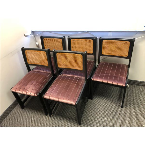 Group of 5 wicker back vintage chairs from movie set