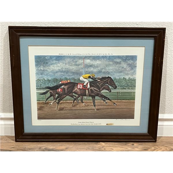 "Forego defeats Honest Pleasure" by Richard Stone Reeves: Limited lithograph (#267/750) 1977