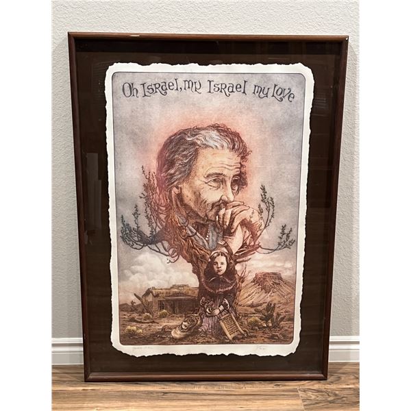 "Golda Meir" by Roy Purcell (b. 1936): Limited edition Artist's Proof etching (#9/25) Signed