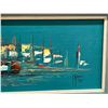 Image 5 : "Abstract Boats" by Georges Genele: Acrylic on canvas 1961. Hand-signed by artist.