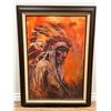 Image 1 : "Chief Cheyenne" by Helen Woolley Willis (1914-2004): Oil on canvas. Handsigned by Artist