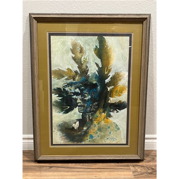 "Knows Medicine of the Eagle" by Donald Gordon McCauley: 1978; Mixed-media on paper