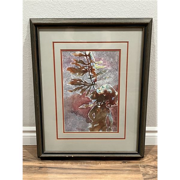 "The Flagman" by Donald Gordon McCauley: 1978. Mixed-media on paper. Signed