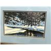 Image 2 : Landscape river scene in snow print in frame, R Heichberger