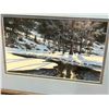 Image 3 : Landscape river scene in snow print in frame, R Heichberger