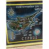 Image 2 : Mediterranean Sea "Cyprus" Map print in frame, 17.5"x17.5"