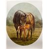 Image 3 : Mother and Child Horses in Field Scene, Oval Shape; by Fred Stone: Limted Lithograph (456/950).