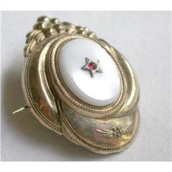 Victorian pin, gold top, small with Mother of #2304920