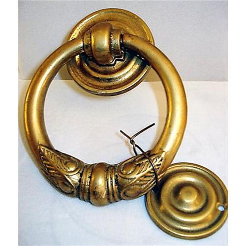 Brass Ring Door Knocker w/ Strike Plate Big! 2304945