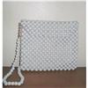 Image 1 : Retro White Lucite Bead Shoulder Bag Purse #2305428