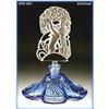 Image 1 : CZECH PERFUME BOTTLE BLUE NYMPH w FLOWERS #2305629