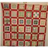 Image 1 : Antq Hand Sewn Patchwork Flour Sack Quilt Reds #2305816