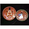Image 1 : Pair Red Oaks Pottery Snowman Plates #2305874