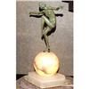 Image 1 : Period Art Deco table lamp  alabaster stand #2307417