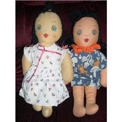 17" Cloth Sister Pair One Marked Jill Milton #2317681