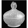 Image 1 : Crystal PARAKEETS Frosted Glass Dreseer Jar #2317817