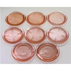 Pink Depression Glass Coaster Set (8) #2317900