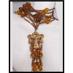 Czech DRIPPING DECO Egyptian Glass necklace #2318328