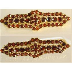 3ct 48 bohemian GARNET deco layered brooch #2318361