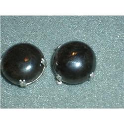 VICTORIAN ONYX SILVER EARINGS #63 #2318599