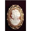 Image 1 : HEIRLOOM 14K GOLD CAMEO BROOCH/PENDANT #2325031