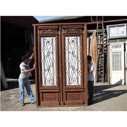 Amazing double entry door with wrought iron #2325049