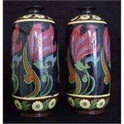 ,A Pair of Shelley Foley Intarsio Vases  #2325242