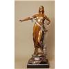 Image 1 : BEAUTIFUL WOMAN WITH HARP BRONZE BY  DROUOT #2325440