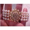 Image 1 : Art Deco Style Pearls Diamonds 14k Bracelet #2325558