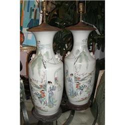 Pair of 1920's Chinese Lamps #2325611