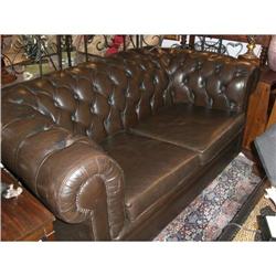 Brown Leather Chesterfield Sofa #2325612