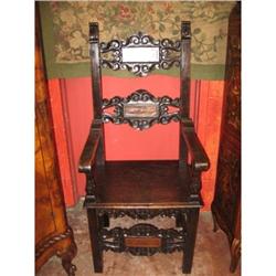 Italian Renaissance style arms chair pair #2325650