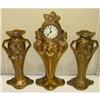 Art Nouveau Female Gilt Bronze Clock Vase Girl #2325743