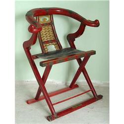 19c Chinese Folding Emperor Throne Chair #2325745