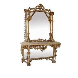 Italian Rococo Mirror Console Cherub  Marble #2325751