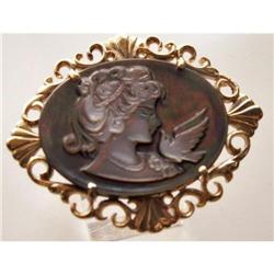 14kt Gold Mother of Pearl Art Nouveau Inspired #2337882