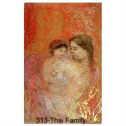 Thai Family    lithograph by Edna HIbel #2337894