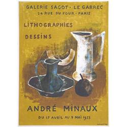 Original stone lithograph by Andre Minaux 1953 #2337919