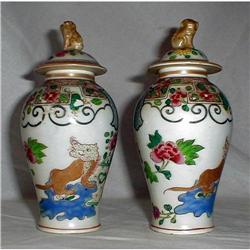 SAMSON PORCELAIN VASES PR Foo Lids 19th Century#2337931