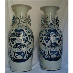 BLUE AND WHITE 24&quot;(61CM) CHINESE VASES #2337934
