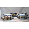 Image 1 : FRENCH CUPS SAUCERS 8 PIECES  ARMORIAL,NEVERS #2337942
