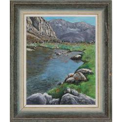 ORIG OIL PAINTING OF LAKE NEAR DA CANADA, CA #2337949