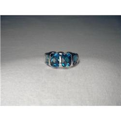 14K White Gold London Blue Topaz Ring Band #2338210