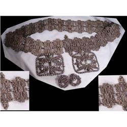 Georgian 1800's CUT STEEL BELT PARURE #2338326