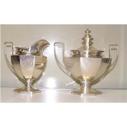 Gorham Sterling Silver Deco Sugar Creamer AB #2338481