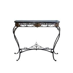 Cast Metal Marble Console Foyer Table Floral #2338493