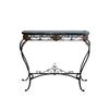 Image 1 : Cast Metal Marble Console Foyer Table Floral #2338493