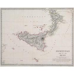 Antique Map Italy Sicily 1833 Useful Knowledge #2347305